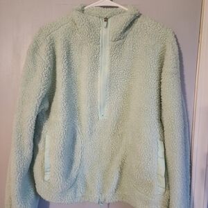 No Boundaries Mint Green Sherpa Half-Zip Hoodie